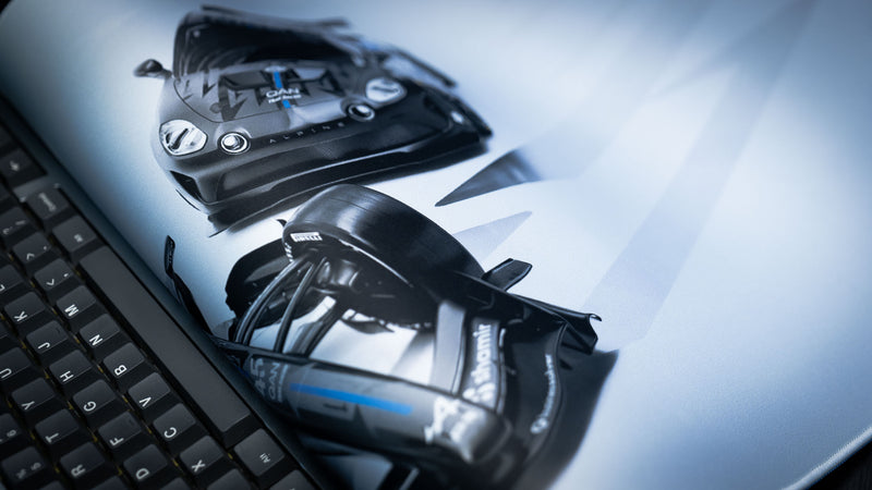 "A526 & A110 GT4" — Alpine Sim Racing Deskmat