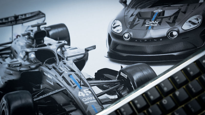 "A526 & A110 GT4" — Alpine Sim Racing Deskmat