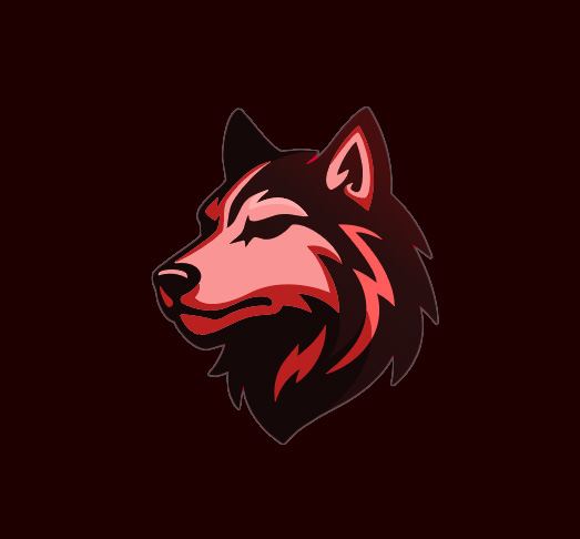 Beastmode red and black wolf head logo