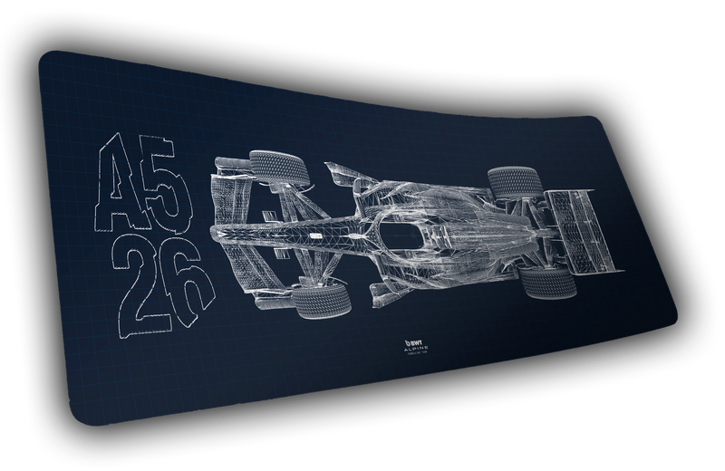 "Blueprint V1" BWT Alpine F1 XL gaming deskmat — Epic Desk