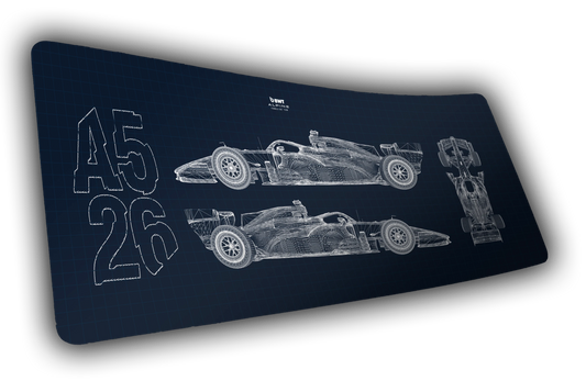 "Blueprint V2" BWT Alpine F1 XL gaming deskmat — Epic Desk