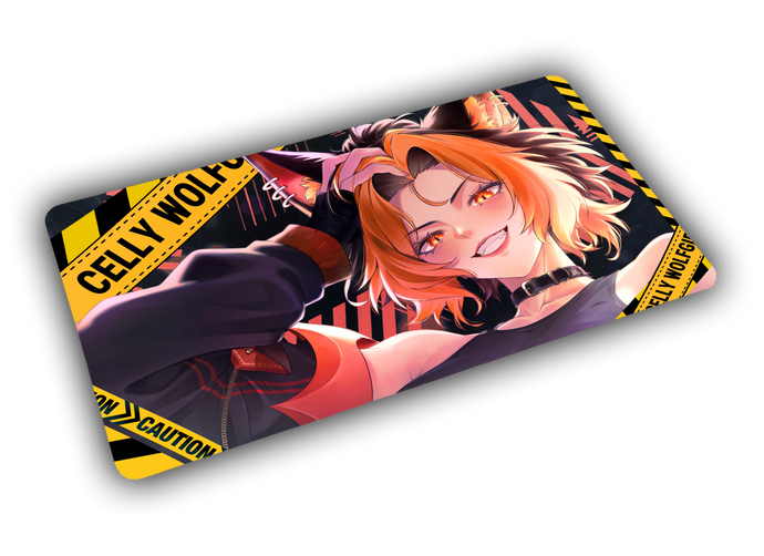 Gaming mouse moving across the dense woven surface of a Rust deskmat