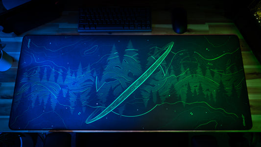 "Forest Frequency" Dillon XL gaming deskmat — Epic Desk