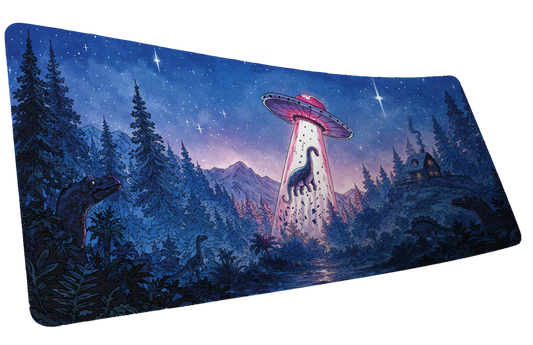 "Dino Abduction" Keenling XL gaming deskmat — Epic Desk