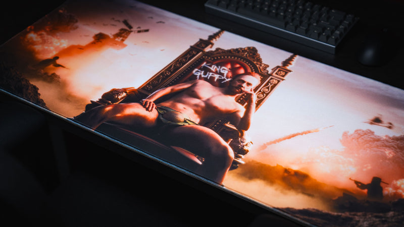 Epic Trolling "King Guppy's Throne" — Gaming Desk mat