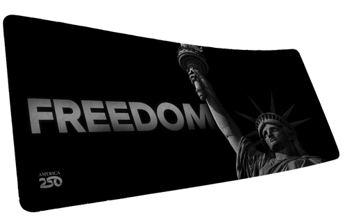 "Statue in black and white" — America 250 Deskmat