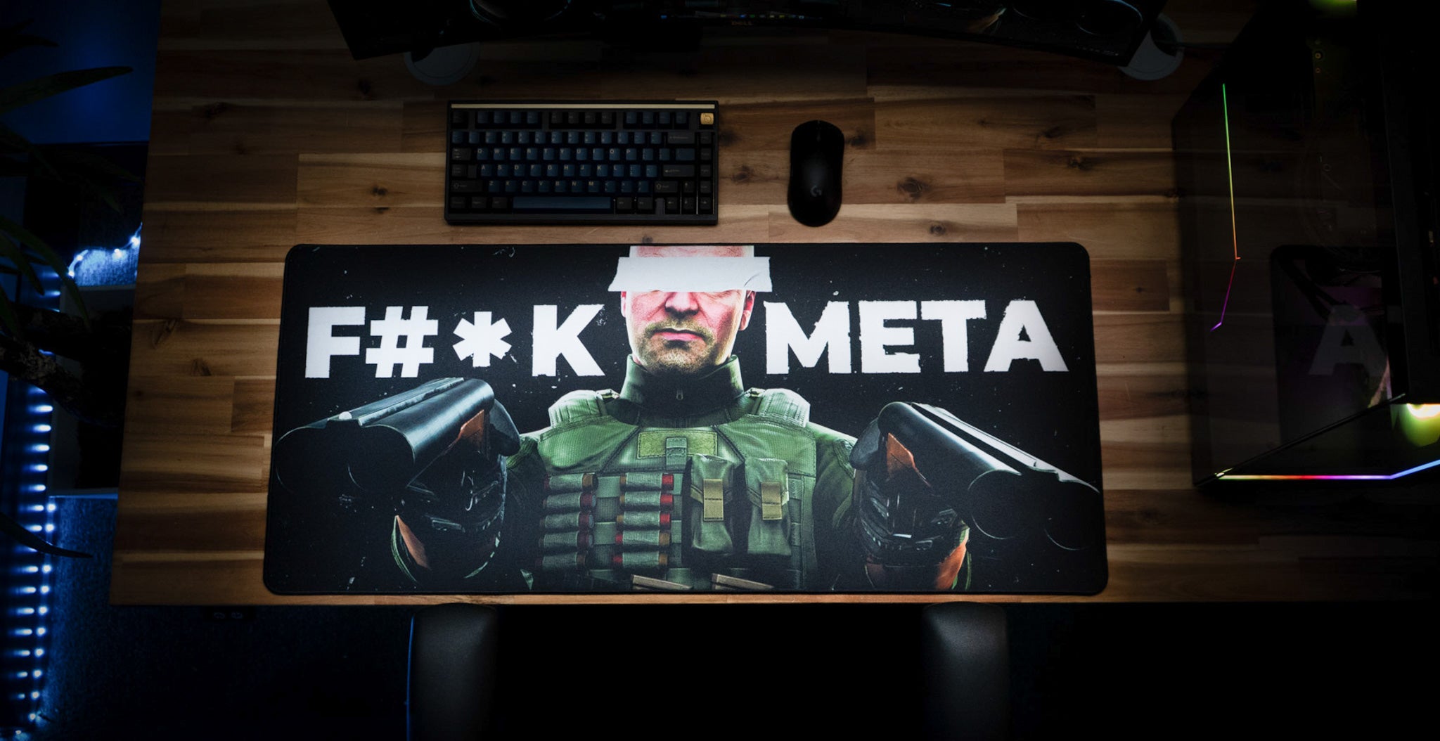 JesseKazam “F#*K META” XL Gaming Desk Mat – Limited Edition