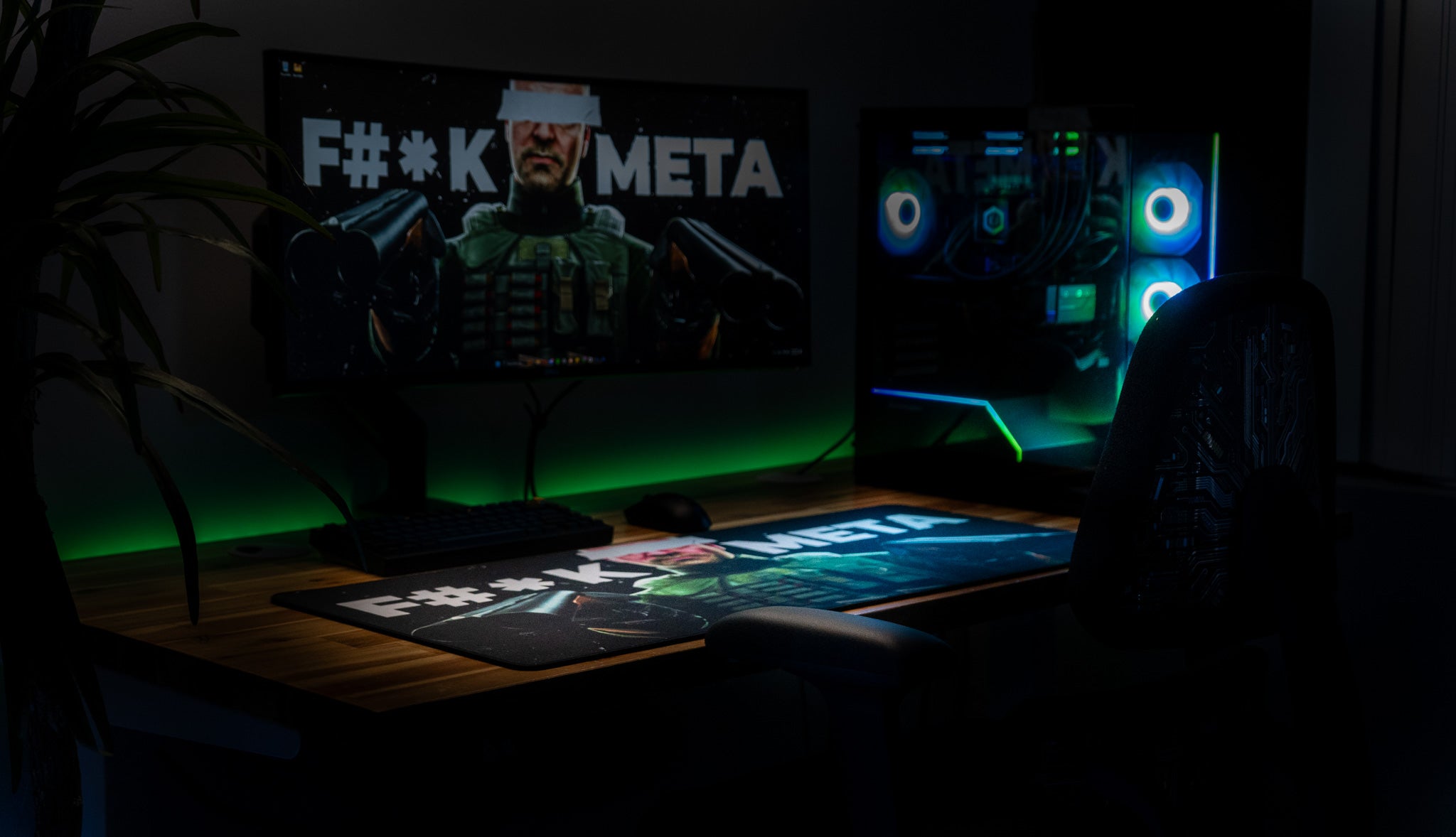 JesseKazam “F#*K META” XL Gaming Desk Mat – Limited Edition