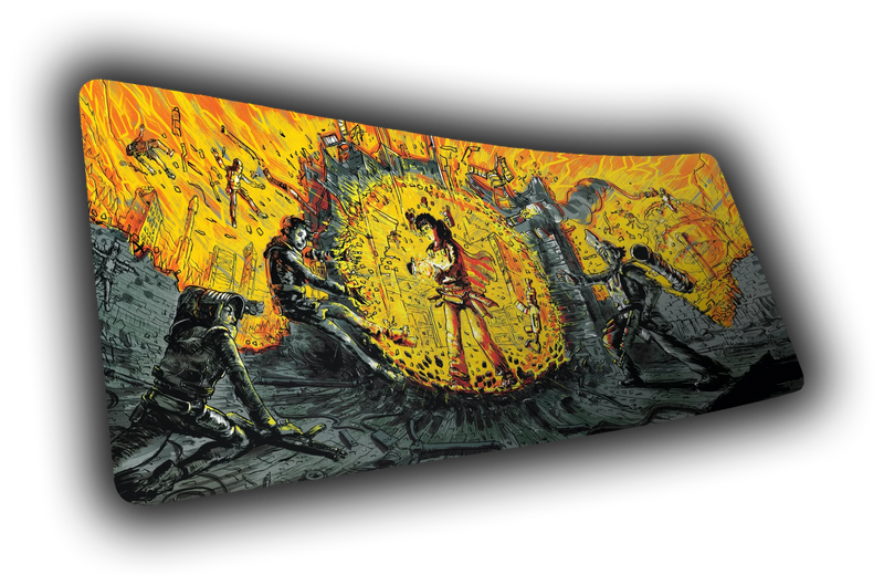 "Golden Aura" Rust XL gaming deskmat — Epic Desk