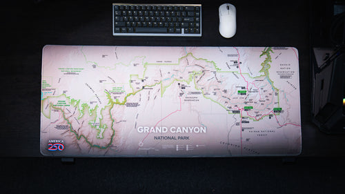 "Grand Canyon Map (Green)" — National Park Maps Deskmat