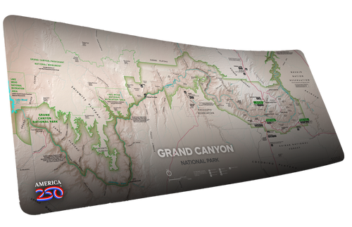 "Grand Canyon Map (Green)" — National Park Maps Deskmat