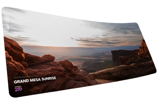 "Grand Mesa Sunrise" America 250 XL gaming deskmat — Epic Desk