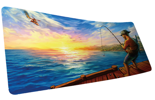 "How do you fish?" Rust XL gaming deskmat — Epic Desk