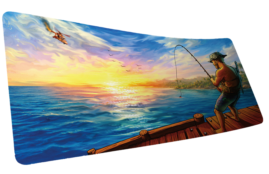 "How do you fish?" Rust XL gaming deskmat — Epic Desk