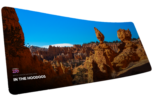 "In the Hoodoos" America 250 XL gaming deskmat — Epic Desk