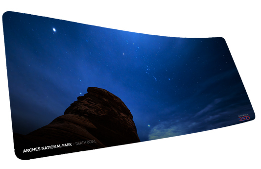 "Night Sky from the Death Bowl" America 250 XL gaming deskmat — Epic Desk