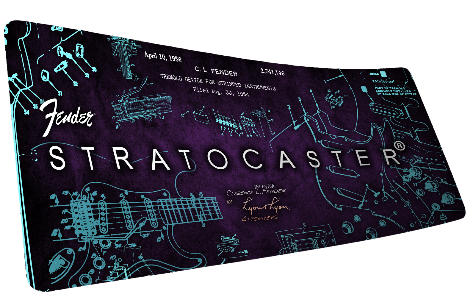 Official Fender Stratocaster Blueprint (Purple) -