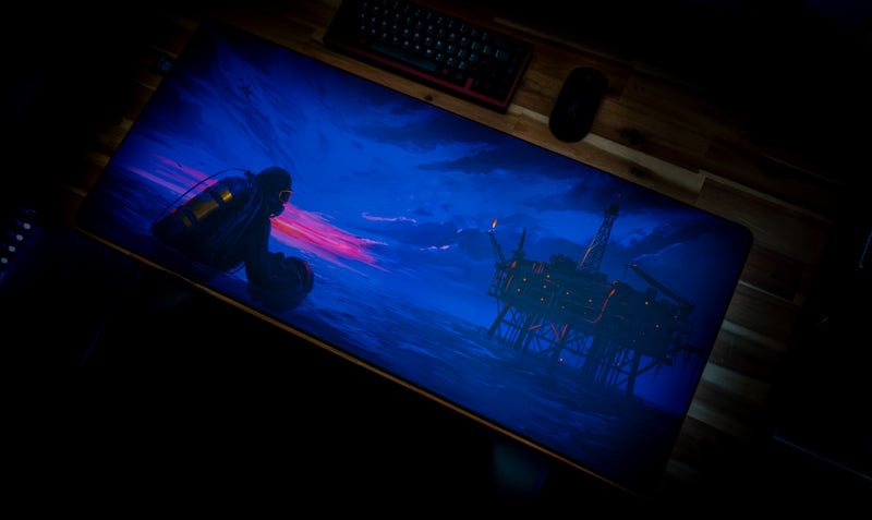 "Silent Rig" — Rust Deskmat