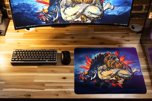 "Rav the Avatar... and Howard" Rav XL gaming deskmat — Epic Desk