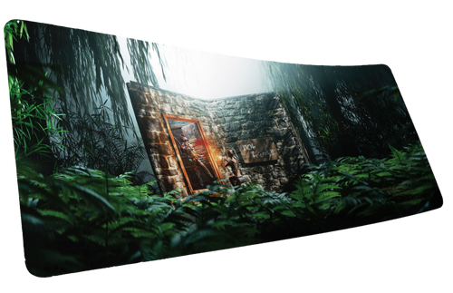 "The Doorcamper / Angle 1" — Rackpog Deskmat