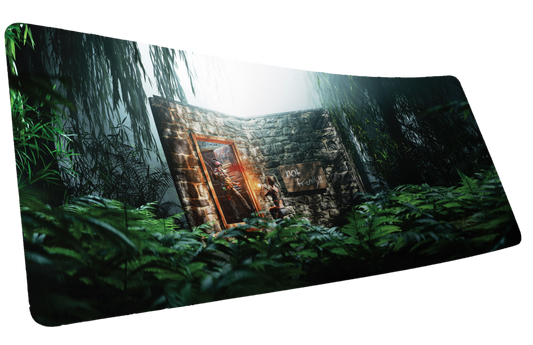 "The Doorcamper / Angle 1" Rackpog XL gaming deskmat — Epic Desk