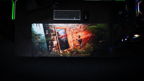 "The Doorcamper / Angle 2" — Rackpog Deskmat
