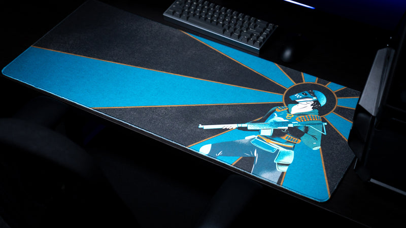 Blooprint Solo's Journey deskmat — Black, detail