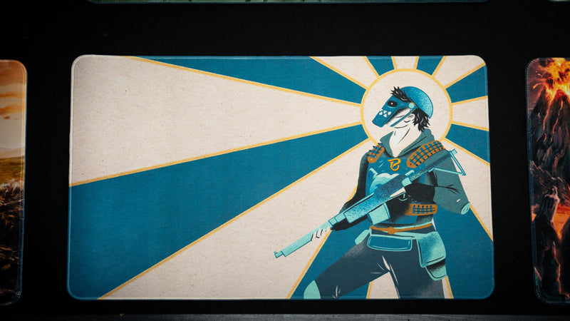Blooprint Solo's Journey playmat — White, full design