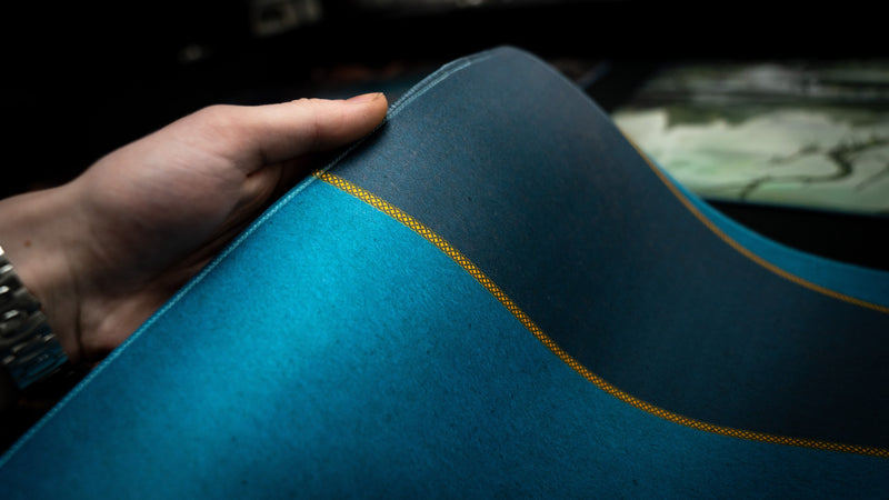 Blooprint Solo's Journey playmat — Navy, fold