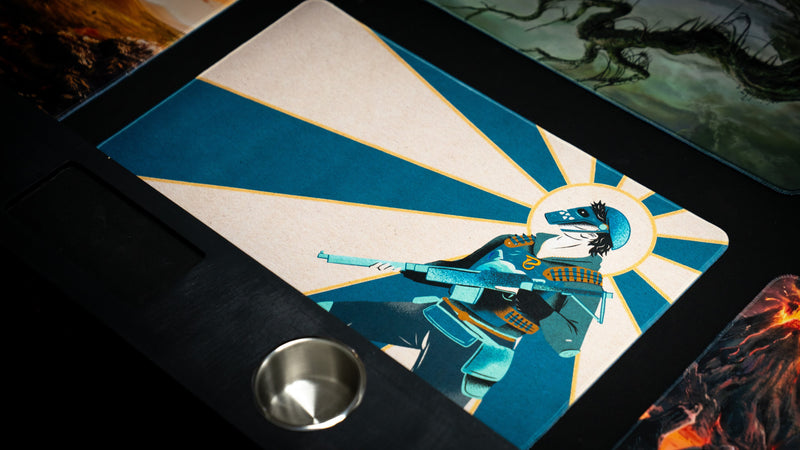 Blooprint Solo's Journey playmat — White, full design