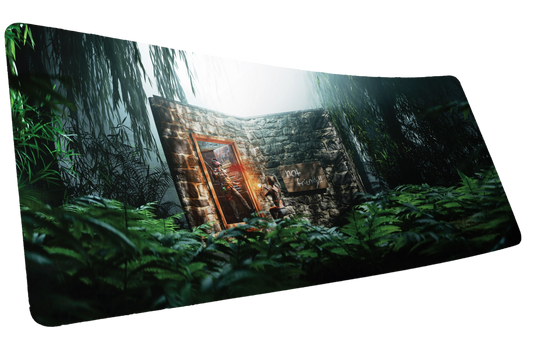 "The Doorcamper / Angle 1" Rackpog XL gaming deskmat — Epic Desk