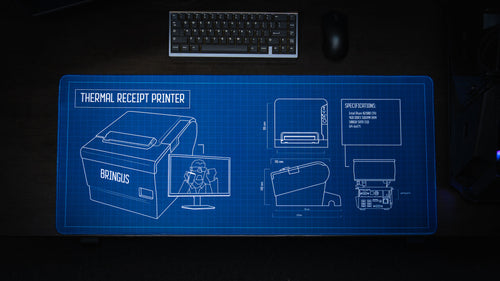 "Receipt Printer Schematics" — Bringus Studios Deskmat