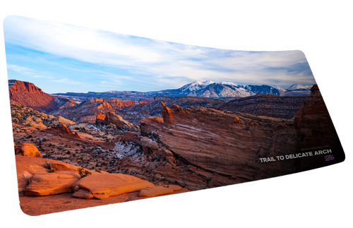 "Trail to Delicate Arch" — America 250 Deskmat