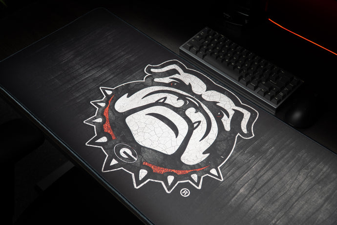 Close-up of high-resolution artwork printed on a deskmat