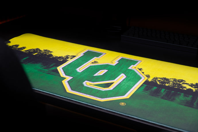 Close-up of high-resolution artwork printed on a deskmat