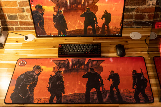 "Burning Base" SPiiCY XL gaming deskmat — Epic Desk