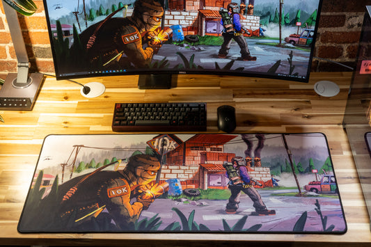 "IOK" Rust XL gaming deskmat — Epic Desk
