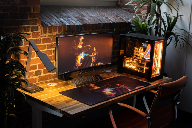 "Flamethrower Queen" — Rust Deskmat