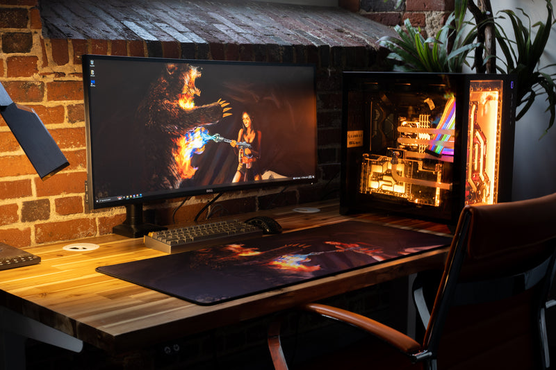 "Flamethrower Queen" — Rust Deskmat