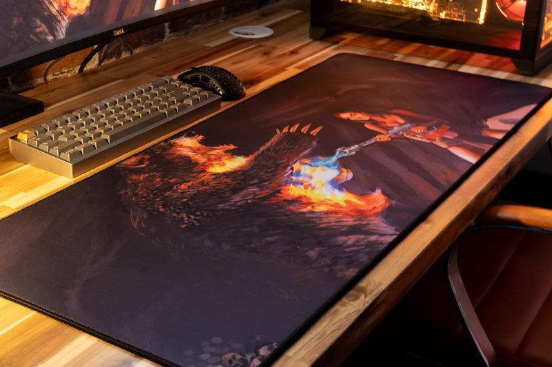 "Flamethrower Queen" — Rust Deskmat