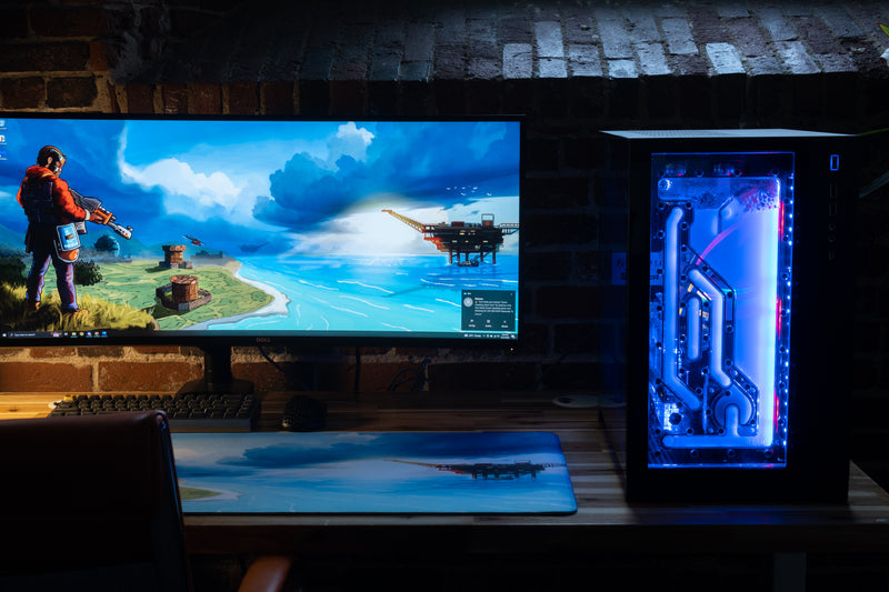 "Oil Rig" — Rust Deskmat