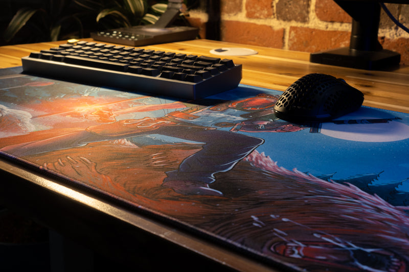 "THE SPEEDRUNNER" — Rust Deskmat