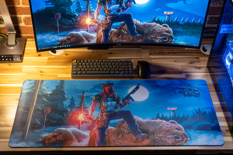 "THE SPEEDRUNNER" Rust XL gaming deskmat — Epic Desk