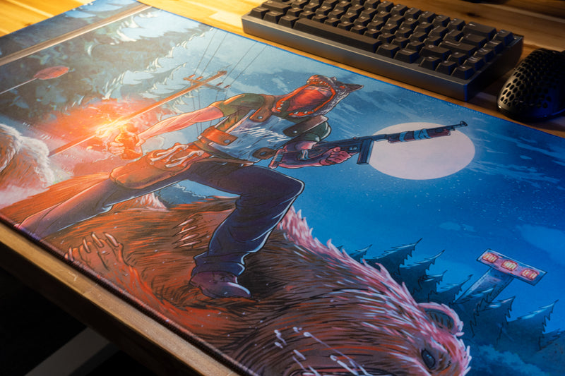 "THE SPEEDRUNNER" — Rust Deskmat