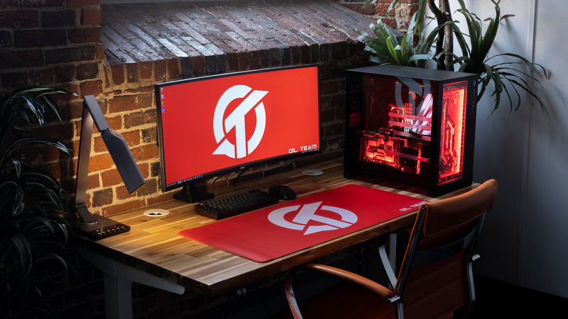 "OT" — Rust Deskmat