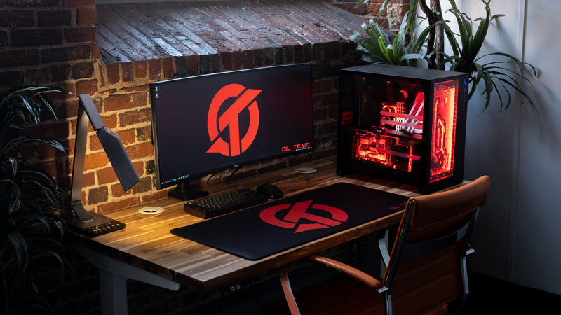 "OT" — Rust Deskmat